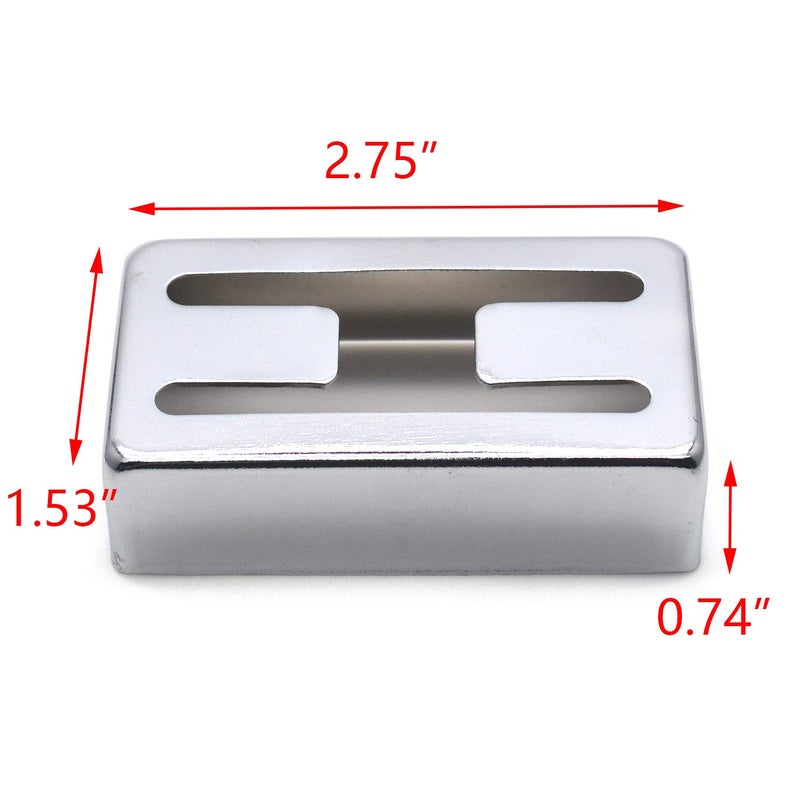FarBoat 2Pcs Humbucker Pickup Cover Copper Metal Accessories Lightweight for LP Electric Guitars (Silver) - Image 2
